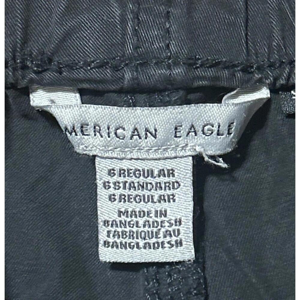 American Eagle Outfitters Cargo Jogger Pants Womens 6 Black Stretch Tapered Leg - Picture 5 of 6